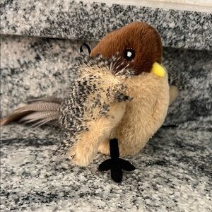 Realistic Plush Bird Toy - Brown and Yellow
